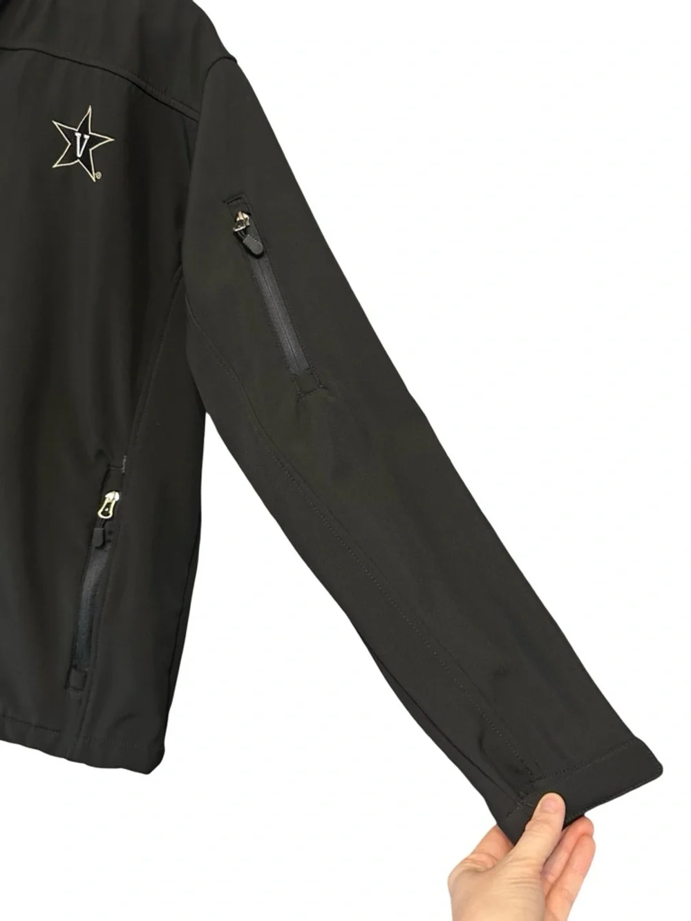 Knights Apparel Black Vanderbilt Commodores Full Zip Jacket Large Embroidered